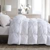 3 PC-Pinch Pleat Comforter Set 100% Egyptian Cotton 500 GSM Ultra Soft, Fluffy, Lightweight Comforter for All Season 1 Pc Pinch Pleated Comforter with 2 Pillow Shams King-White view 1