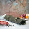Angus Stoke Knife Roll Bag Genuine Leather  Chef`s knife bag 7 slots  Leather Knife Case Sam (green-olive) view 4