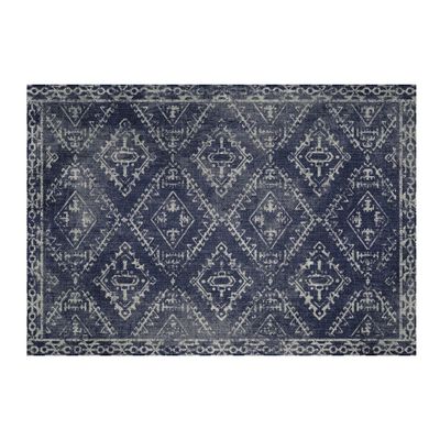 Carolina Creekhouse Vinyl Rug | McCall 043522UA | Vinyl Floor Mat | Decorative, Vintage, Waterproof, Eco-Friendly, Non-Slip | Navy, 2'x3'