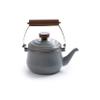 Barebones Enamel Teapot - Vintage Inspired Design - Baked Stainless Steel Rim - FSC Certified Natural Walnut Handle Tea Kettle - 1.5 Liters, 6 Cups (Slate Gray) view 1