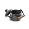 Barebones Enamel Teapot - Vintage Inspired Design - Baked Stainless Steel Rim - FSC Certified Natural Walnut Handle Tea Kettle - 1.5 Liters, 6 Cups (Slate Gray) view 2