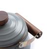 Barebones Enamel Teapot - Vintage Inspired Design - Baked Stainless Steel Rim - FSC Certified Natural Walnut Handle Tea Kettle - 1.5 Liters, 6 Cups (Slate Gray) view 3