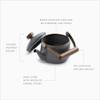 Barebones Enamel Teapot - Vintage Inspired Design - Baked Stainless Steel Rim - FSC Certified Natural Walnut Handle Tea Kettle - 1.5 Liters, 6 Cups (Slate Gray) view 4