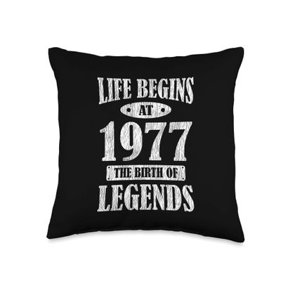 46 Years Old Bday 1977 The Birth Of Legends 46th Birthday Throw Pillow