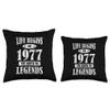46 Years Old Bday 1977 The Birth Of Legends 46th Birthday Throw Pillow view 3