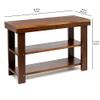 Amazon Basics Sturdy Solid Pine Wood Entryway Bench with Shoe Storage Organizer Rack, Espresso, 10.4"D x 27.56"W x 17.72"H view 3