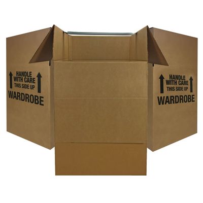 UBOXES Space Savers Wardrobe Moving Boxes With Hanger 20" x 20" x 34" (3 Pack)