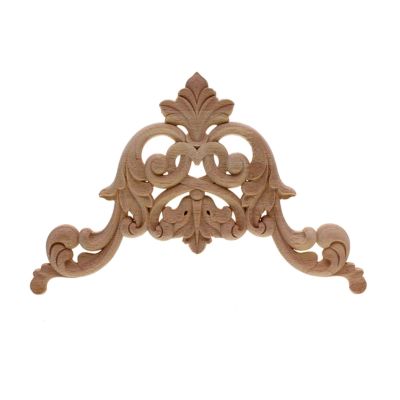 DUO ER Natural Floral Wood Carved Decal Corner Appliques Frame Wall Doors Furniture Woodcarving Decorative Wooden Figurines Craft (Color : 20cm)