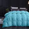 1 PC Comforter Set Luxurious Quality Cotton Fill 500 GSM Pinch Pleated Comforter All-Season Silky Soft Comfortable Baffle+Pinch Pleat Comforter Set Full/Queen Size-Aqua view 2