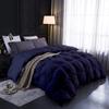 1 PC Comforter Set Luxurious Quality Cotton Fill 500 GSM Pinch Pleated Comforter All-Season Silky Soft Comfortable Baffle+Pinch Pleat Comforter Set Full/Queen Size-Navy Blue view 1