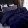 1 PC Comforter Set Luxurious Quality Cotton Fill 500 GSM Pinch Pleated Comforter All-Season Silky Soft Comfortable Baffle+Pinch Pleat Comforter Set Full/Queen Size-Navy Blue view 3