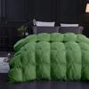 1 PC Comforter Set Luxurious Quality Cotton Fill 500 GSM Pinch Pleated Comforter All-Season Silky Soft Comfortable Baffle+Pinch Pleat Comforter Set Full/Queen Size-Moss view 2