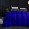 1 PC Comforter Set Luxurious Quality Cotton Fill 500 GSM Pinch Pleated Comforter All-Season Silky Soft Comfortable Baffle+Pinch Pleat Comforter Set Oversized Queen Size-Royal Blue view 2
