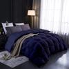 1 PC Comforter Set Luxurious Quality Cotton Fill 500 GSM Pinch Pleated Comforter All-Season Silky Soft Comfortable Baffle+Pinch Pleat Comforter Set Oversized Queen Size-Navy Blue view 1