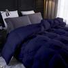 1 PC Comforter Set Luxurious Quality Cotton Fill 500 GSM Pinch Pleated Comforter All-Season Silky Soft Comfortable Baffle+Pinch Pleat Comforter Set Oversized Queen Size-Navy Blue view 3