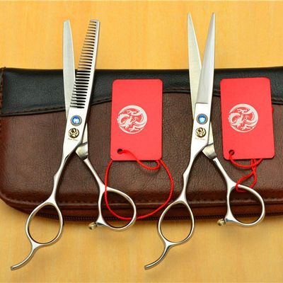 YODZ Left Handed Professional Hair Scissors Set 5.5/6.0 Inch, Hairdressing Scissor Salon Razor Edge Straight Blade Shears Stainless Steel Styling Tool,5.5 Inch