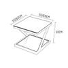 2-Layer Coffee Table, Side Table, Glass Surface Coffee Table, Living Room/Bedroom/Balcony Dining Table, Desk, Laptop Table, Bedside Table (Color : Black, Size : 606050cm) view 3