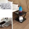 2-Layer Coffee Table, Side Table, Glass Surface Coffee Table, Living Room/Bedroom/Balcony Dining Table, Desk, Laptop Table, Bedside Table (Color : Black, Size : 606050cm) view 4