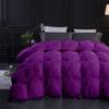 1 PC Comforter Set Luxurious Quality Cotton Fill 500 GSM Pinch Pleated Comforter All-Season Silky Soft Comfortable Baffle+Pinch Pleat Comforter Set Full/Queen Size-Purple view 2