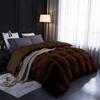 1 PC Comforter Set Luxurious Quality Cotton Fill 500 GSM Pinch Pleated Comforter All-Season Silky Soft Comfortable Baffle+Pinch Pleat Comforter Set Full/Queen Size-Brown view 1