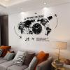 MYYINGBIN Big Wall Clock Creative World Map Wall Clock Acrylic 3D Digital Clock for Home Office Cafe Hotel, Luminous, L view 2