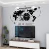 MYYINGBIN Big Wall Clock Creative World Map Wall Clock Acrylic 3D Digital Clock for Home Office Cafe Hotel, Luminous, L view 3