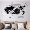 MYYINGBIN Big Wall Clock Creative World Map Wall Clock Acrylic 3D Digital Clock for Home Office Cafe Hotel, Luminous, L view 4