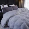 1 PC Comforter Set Luxurious Quality Cotton Fill 500 GSM Pinch Pleated Comforter All-Season Silky Soft Comfortable Baffle+Pinch Pleat Comforter Set Oversized Queen Size-Silver view 3