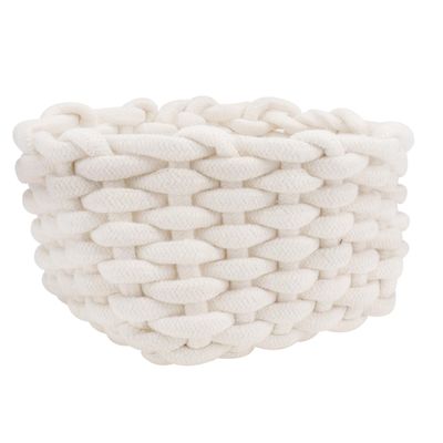 Cabilock 1pc Woven Storage Basket for Home Organization Beige Cloth Container for Snacks Toys and Sundries Stylish for Bedroom Living Room and Closet