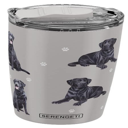SERENGETI Labrador 20 Oz. Stainless Steel, Vacuum Insulated Tumbler with Spill Proof Lid - 3D Print - Insulated Travel mug for Hot or Cold Drinks (Labrador Black Tumbler)