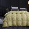 1 PC Comforter Set Luxurious Quality Cotton Fill 500 GSM Pinch Pleated Comforter All-Season Silky Soft Comfortable Baffle+Pinch Pleat Comforter Set Oversized Queen Size-Ivory view 2