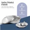 Mayur Exports Communion Ware | Holy Stackable 1 Communion Tray with a Cover & 1 Bread Plate with a Cover for Churches | Stainless Steel - Satin (Matte) Finish view 2