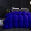 1 PC Comforter Set Luxurious Quality Cotton Fill 500 GSM Pinch Pleated Comforter All-Season Silky Soft Comfortable Baffle+Pinch Pleat Comforter Set King/Cal King Size-Royal Blue view 2