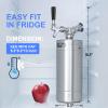 Gancowise 128OZ Mini Keg Growler, Pressurized Home Dispenser System with Self-Closing Design Faucet Keeps Carbonation and Fresh for Homebrew, Craft and Draft Beer view 2