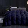 1 PC Comforter Set Luxurious Quality Cotton Fill 500 GSM Pinch Pleated Comforter All-Season Silky Soft Comfortable Baffle+Pinch Pleat Comforter Set King/Cal King Size-Navy Blue view 2