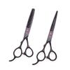 YODZ 5.5/6.0/7.0 Inch Left Handed Hairdressing Scissors Set, Barbers Professional Hair Cutting Scissors Styling Tool 10 Pcs Kit, Light and Sharp, for Men, Women,Pink,5.5 Inch A view 2
