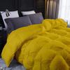 1 PC Comforter Set Luxurious Quality Cotton Fill 500 GSM Pinch Pleated Comforter All-Season Silky Soft Comfortable Baffle+Pinch Pleat Comforter Set Oversized Queen Size-Gold view 3