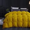 1 PC Comforter Set Luxurious Quality Cotton Fill 500 GSM Pinch Pleated Comforter All-Season Silky Soft Comfortable Baffle+Pinch Pleat Comforter Set King/Cal King Size-Gold view 2