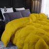 1 PC Comforter Set Luxurious Quality Cotton Fill 500 GSM Pinch Pleated Comforter All-Season Silky Soft Comfortable Baffle+Pinch Pleat Comforter Set King/Cal King Size-Gold view 3