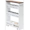 LDAILY 4 Tier Storage Cart, White, 5.1" Wide, Compact and Space-saving Design, Easy to Move, Durable MDF and Engineered Wood Construction view 1