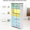 LDAILY 4 Tier Storage Cart, White, 5.1" Wide, Compact and Space-saving Design, Easy to Move, Durable MDF and Engineered Wood Construction view 4