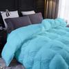 1 PC Comforter Set Luxurious Quality Cotton Fill 500 GSM Pinch Pleated Comforter All-Season Silky Soft Comfortable Baffle+Pinch Pleat Comforter Set King/Cal King Size-Aqua view 3