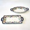 Tableware Polish porcelain hand-painted underglaze ceramic square plate household plate western plate double ear plate rice bowl-G view 3