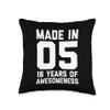 16th Birthday Shirt Boys Girl Age 16 Year Old Gift 2005 Teen Throw Pillow view 1