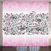 Ambesonne Black and Pink Curtains, Curly Romantic Flowers in Pinkish Colors Pattern, Living Room Bedroom Window Drapes 2 Panel Set, 108" X 90", Pink and Charcoal Grey view 1