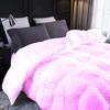 1 PC Comforter Set Luxurious Quality Cotton Fill 500 GSM Pinch Pleated Comforter All-Season Silky Soft Comfortable Baffle+Pinch Pleat Comforter Set Full/Queen Size-Pink view 3