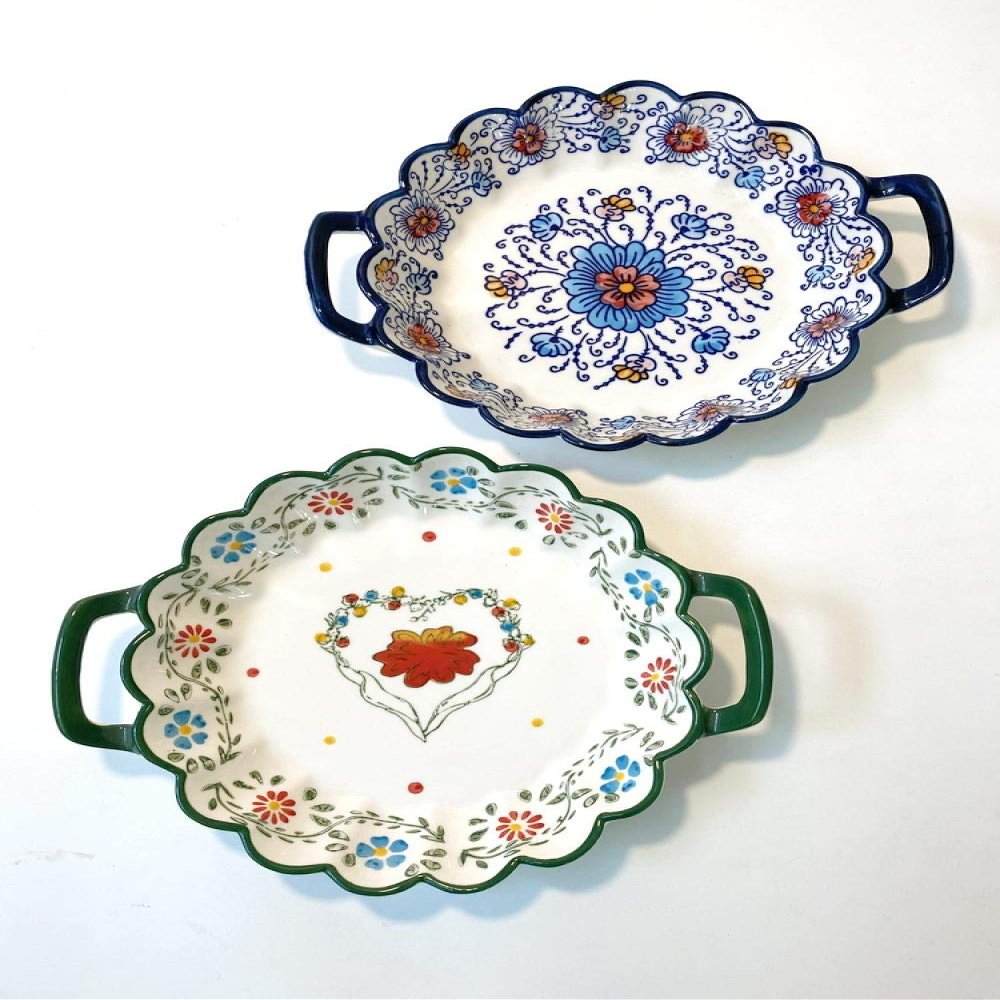 Polish style ceramic tableware household dishes and dishes lace large fish plate rice bowl binaural lace disc-B