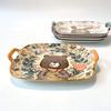 Nordic tableware ceramic flat plate underglaze color double ear square plate household shallow plate long ear free deer bear-C view 4