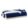 Aston & Arden Striped Beach Towel - Oversized 35 x 70 Soft Plush Thick Cotton, 600 GMS Heavy & Luxury for Pool Chairs, Resort, and Hot Tub, Navy/Yellow view 1