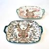 Nordic tableware ceramic flat plate underglaze color double ear square plate household shallow plate long ear free deer bear-F view 1